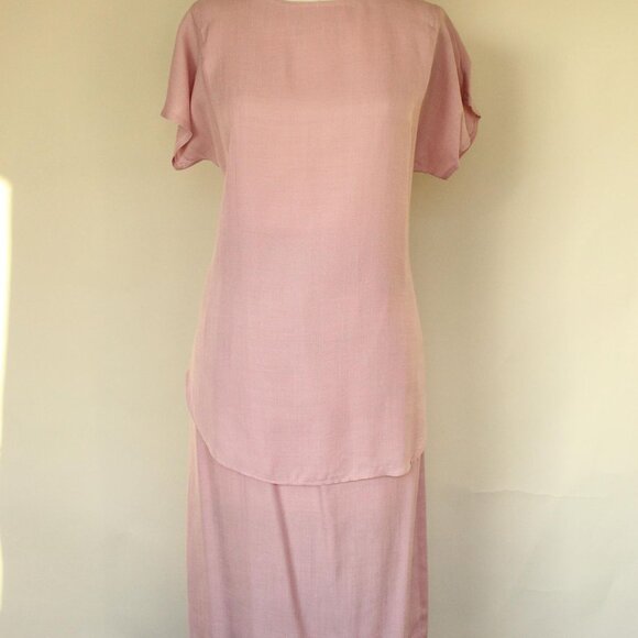 Vintage 1980s Skirt and Blouse Set, Campus Casuals Pink Separates, Two Piece - Picture 4 of 10